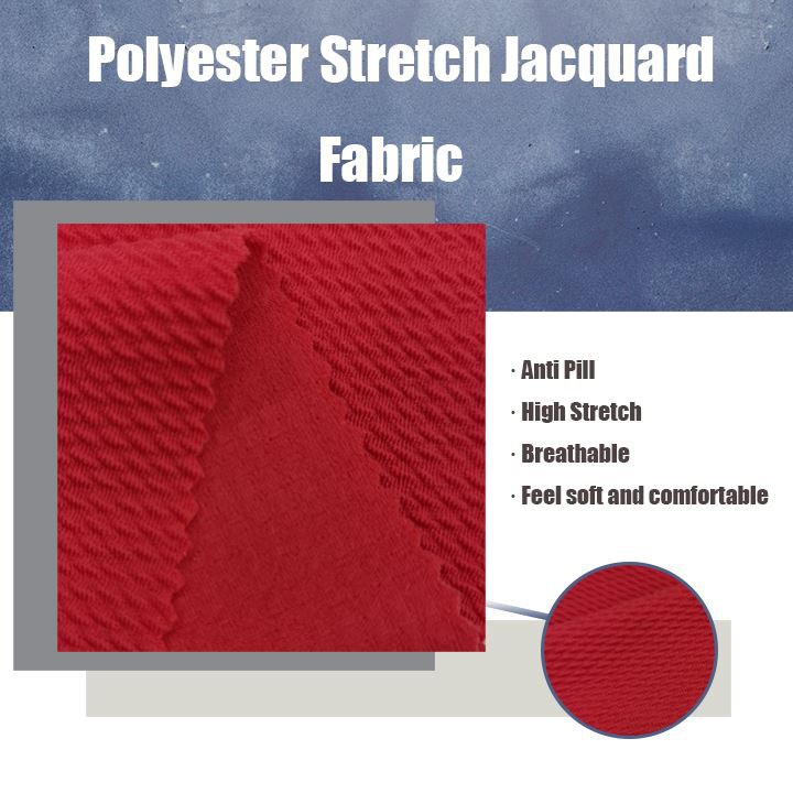 Polyester Stretch Jacquard Knitted Fabric 涤纶弹力提花针织物雷竞技app安卓下载