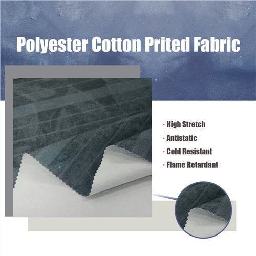 涤棉混纺涤棉普通印花织物春秋服装西装面料PU涂层织物提供定制夹克外套雷竞技app安卓下载